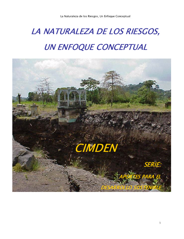 La naturaleza de los riesgos, un enfoque conceptual